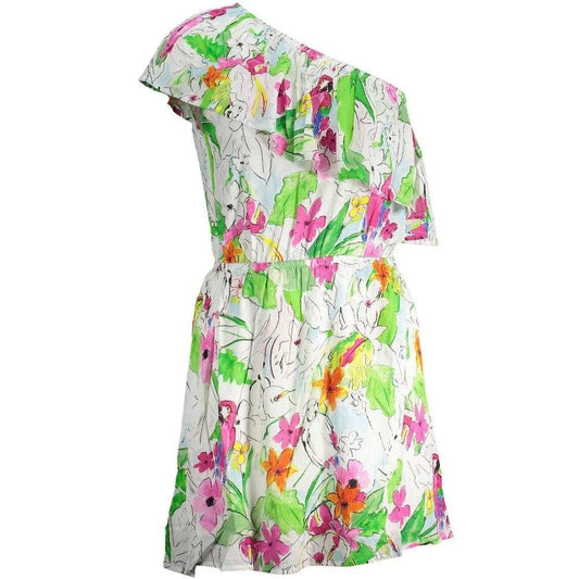 Unbekanntes Schulterfreies Blütenkleid Weiß | ELORÉ by Desigual