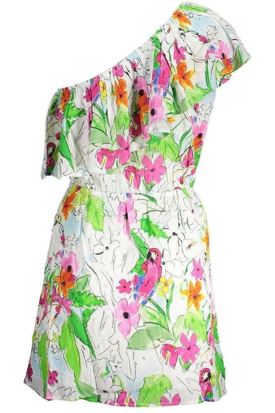 Unbekanntes Schulterfreies Blütenkleid Weiß | ELORÉ by Desigual