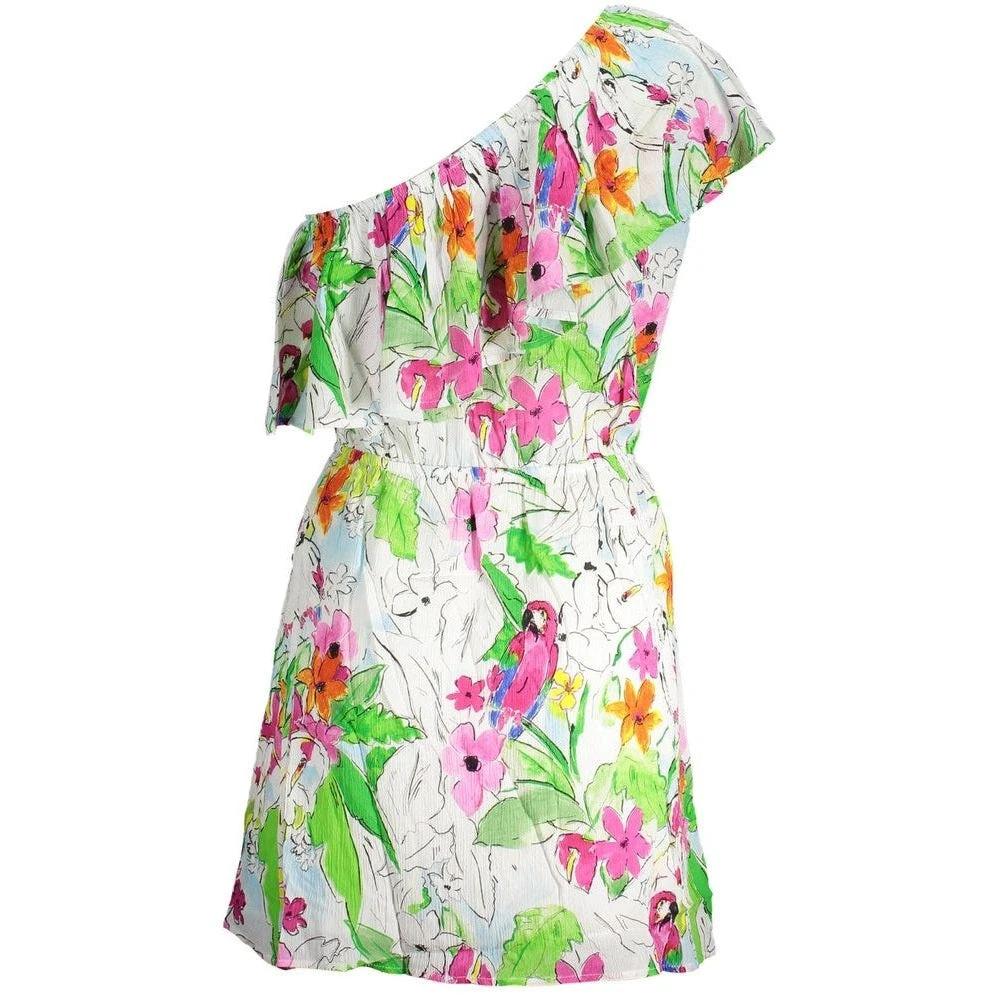 Unbekanntes Schulterfreies Blütenkleid Weiß | ELORÉ by Desigual