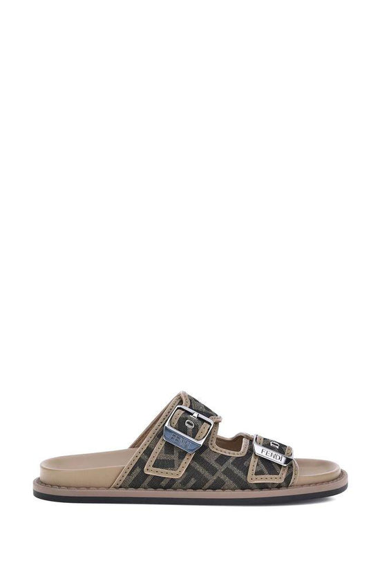 Fendi Braune Kalbsleder Bos Taurus Sandalen by Fendi