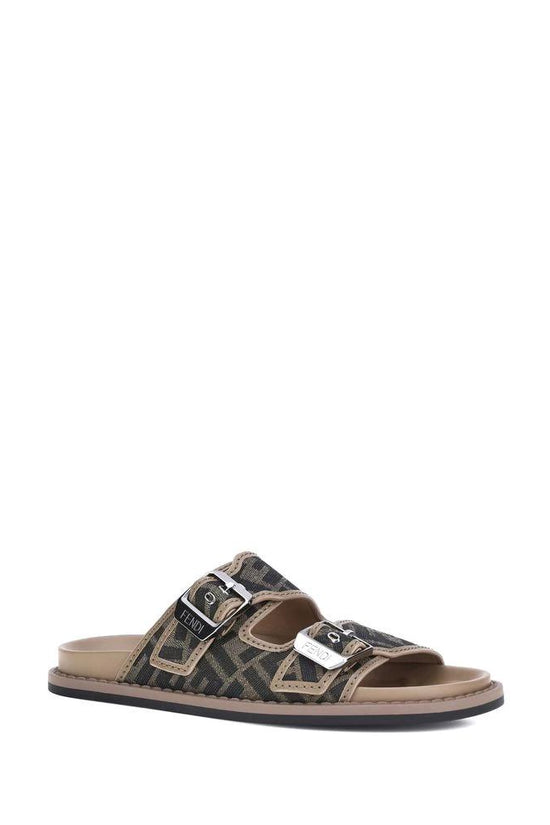 Fendi Braune Kalbsleder Bos Taurus Sandalen by Fendi