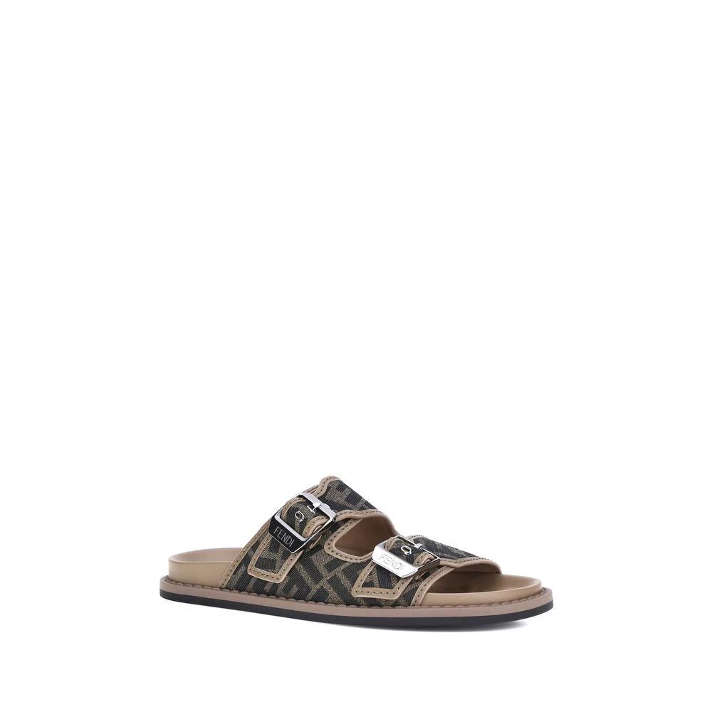 Fendi Braune Kalbsleder Bos Taurus Sandalen by Fendi