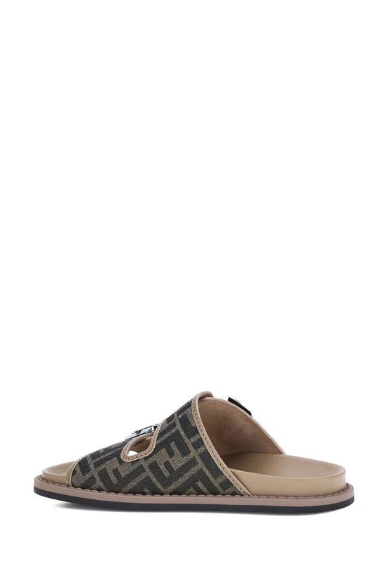 Fendi Braune Kalbsleder Bos Taurus Sandalen by Fendi