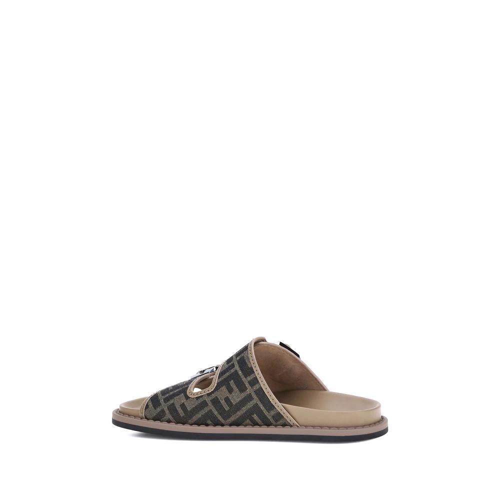 Fendi Braune Kalbsleder Bos Taurus Sandalen by Fendi