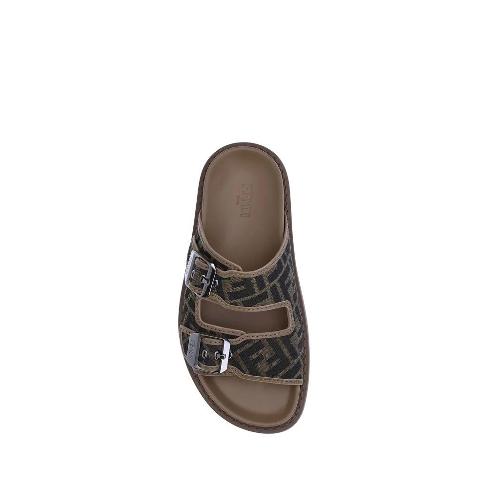 Fendi Braune Kalbsleder Bos Taurus Sandalen by Fendi