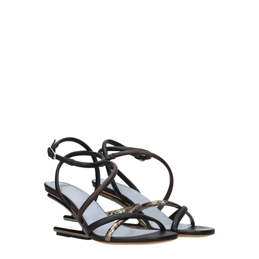 Fendi Flache Sandalen aus Leder in verschiedenen Farben by Fendi