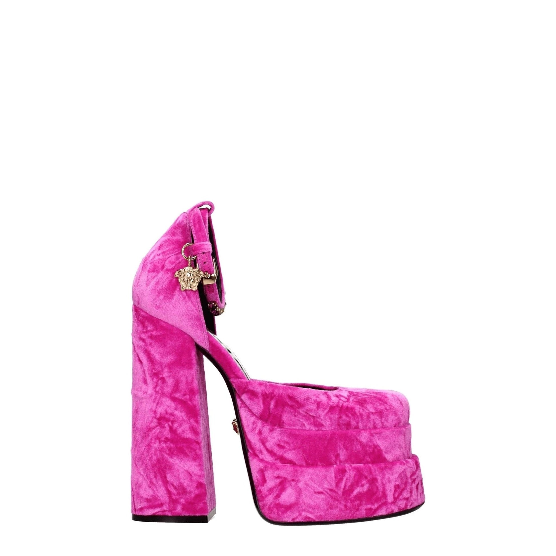 Versace Sandalen Plateau Velours Luxus Rosa | ELORÉ by Versace