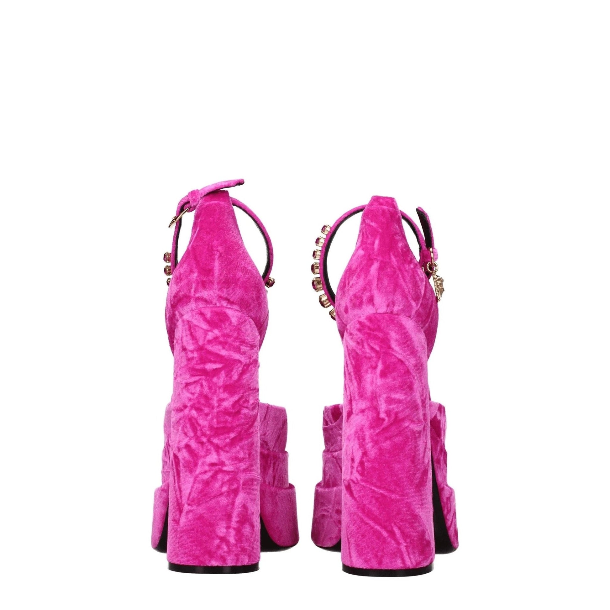 Versace Sandalen Plateau Velours Luxus Rosa | ELORÉ by Versace