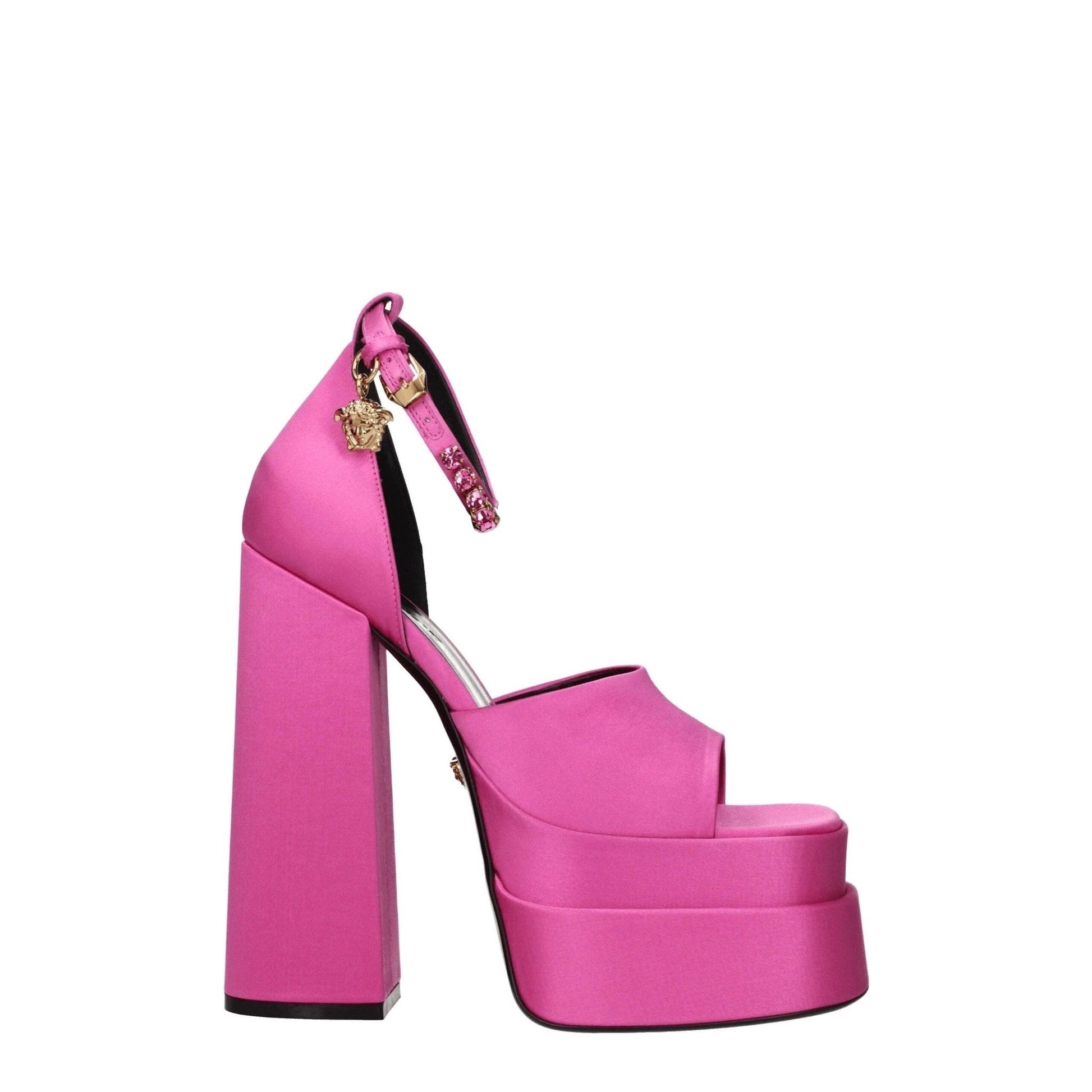 Versace Sandalen Medusa Chain Satin Glänzend Pink | ELORÉ by Versace