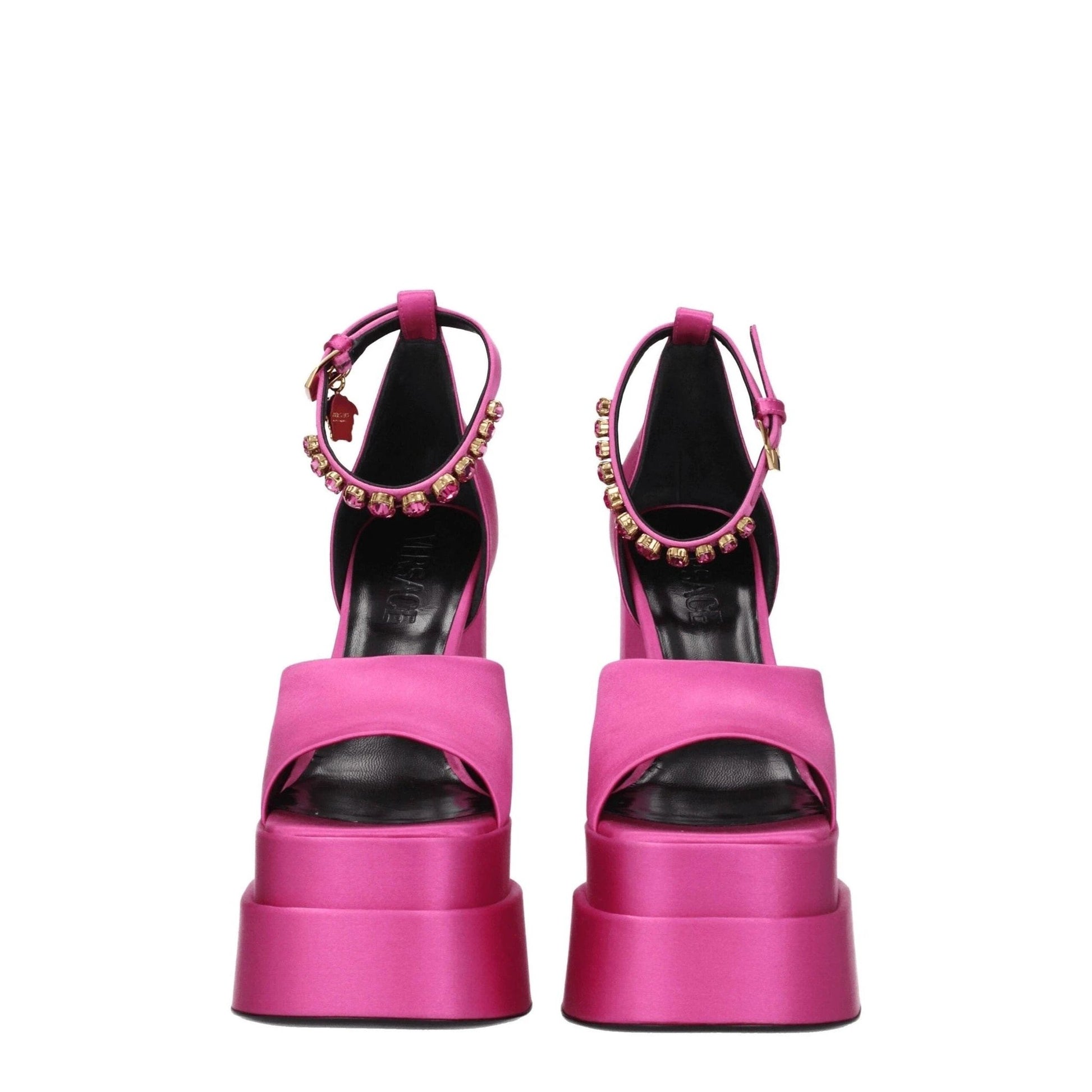 Versace Sandalen Medusa Chain Satin Glänzend Pink | ELORÉ by Versace