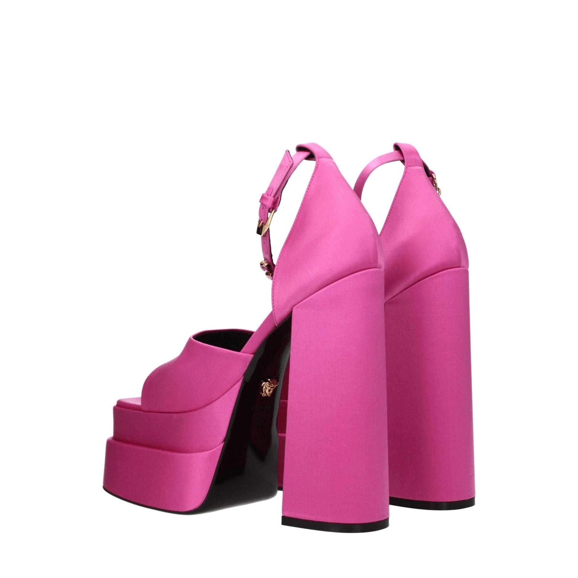 Versace Sandalen Medusa Chain Satin Glänzend Pink | ELORÉ by Versace