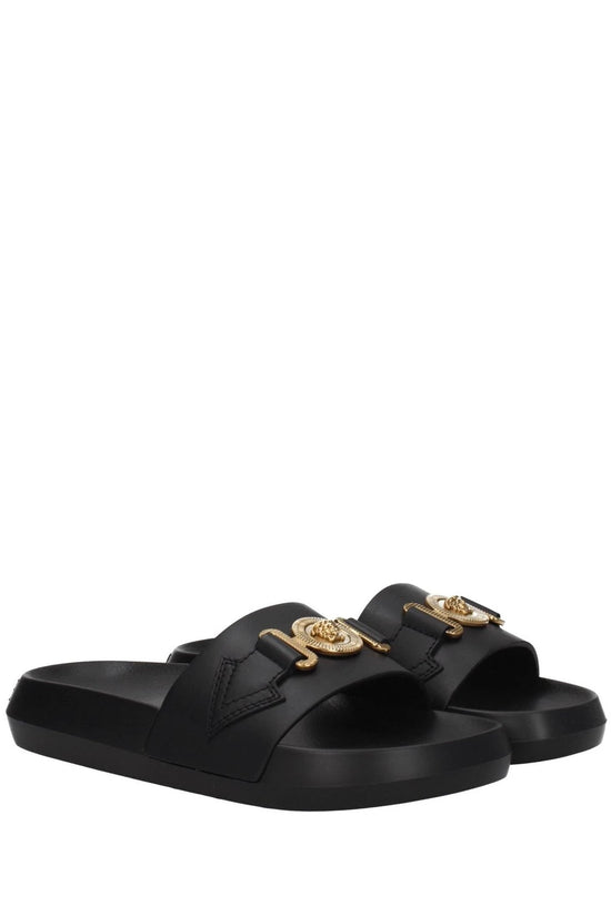 Versace Sandalen Medusa Leder Luxus Schwarz | ELORÉ by Versace