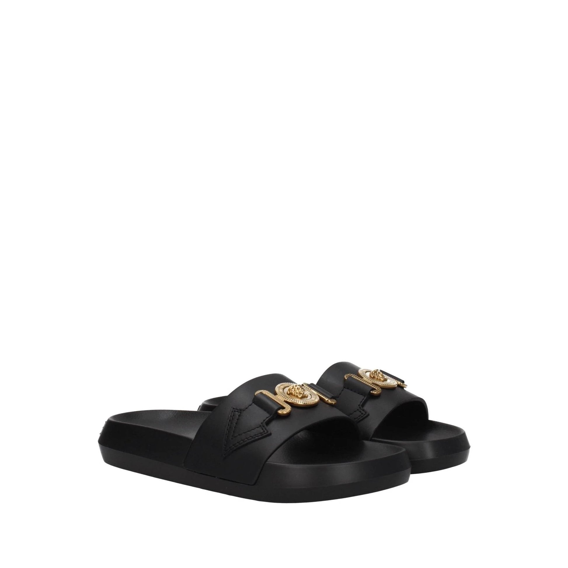 Versace Sandalen Medusa Leder Luxus Schwarz | ELORÉ by Versace