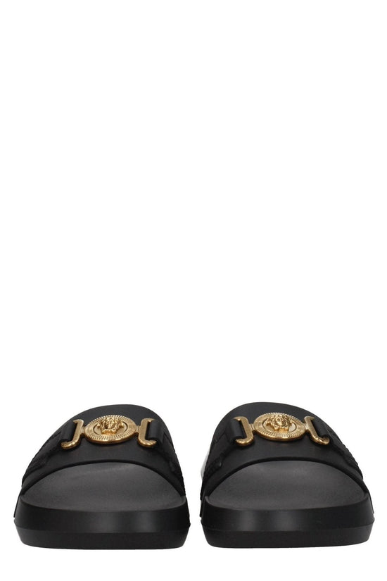 Versace Sandalen Medusa Leder Luxus Schwarz | ELORÉ by Versace