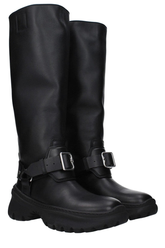 Burberry Lederstiefel Schwarz Glattleder Gepolstert | ELORÉ by Burberry