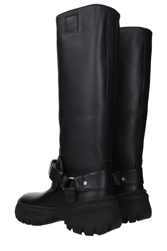 Burberry Lederstiefel Schwarz Glattleder Gepolstert | ELORÉ by Burberry