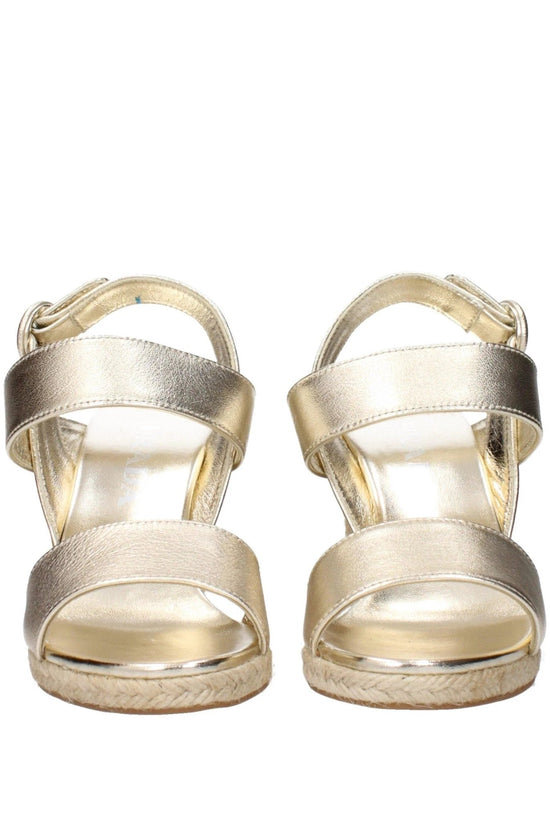 Prada Sandalen Keilabsatz Gold Glanz Schimmernd | ELORÉ by Prada