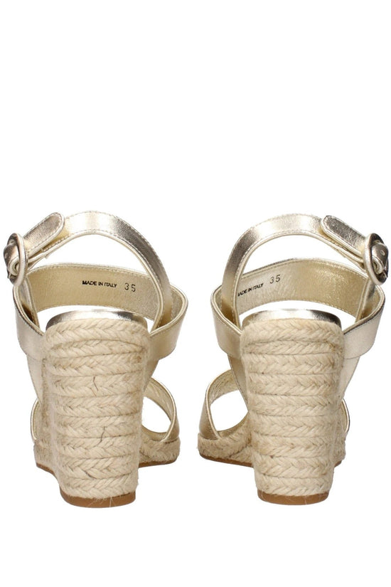 Prada Sandalen Keilabsatz Gold Glanz Schimmernd | ELORÉ by Prada