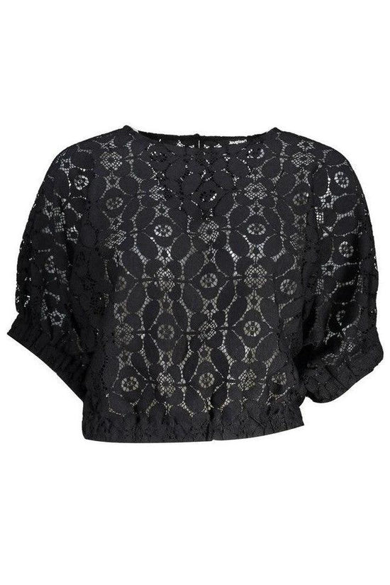 Desigual Puffärmel Spitzenbluse Schwarz | ELORÉ by Desigual