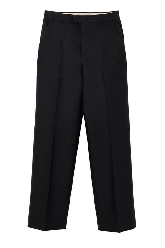 Gucci Luxus Wollseide Gabardine Hose Schwarz | ELORÉ by Gucci