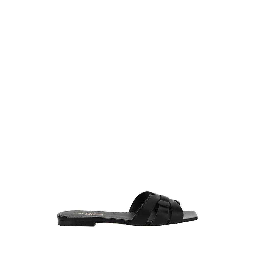 Saint Laurent Sandalen Kalbsleder Schwarz | ELORÉ by Saint Laurent