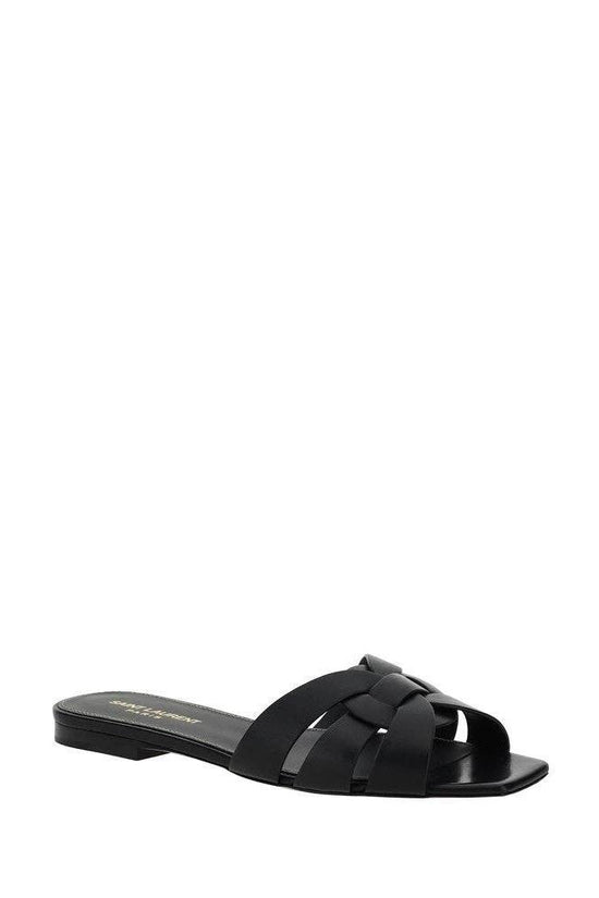 Saint Laurent Sandalen Kalbsleder Schwarz | ELORÉ by Saint Laurent