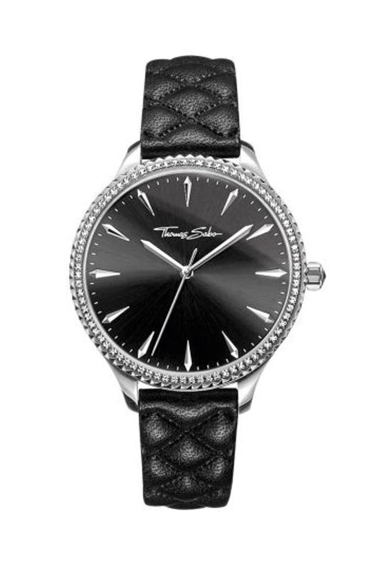 Thomas Sabo Schwarze Leder-Kleidungsuhr by Thomas Sabo