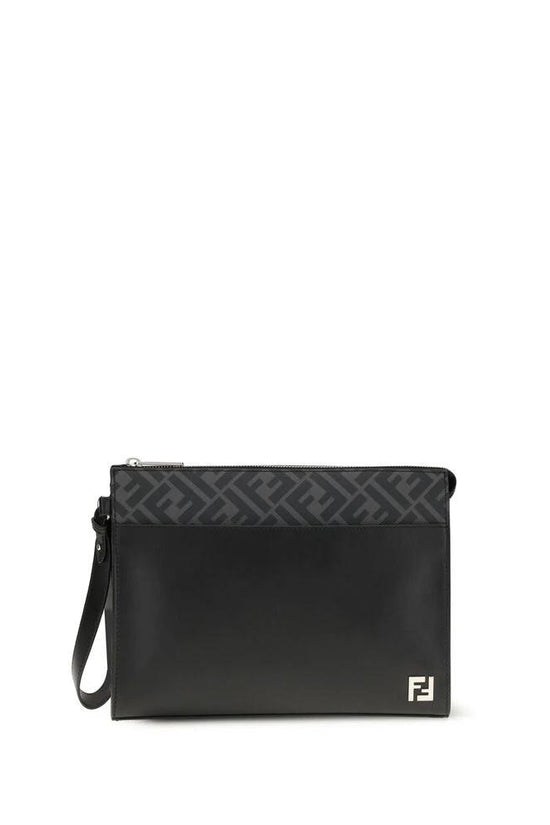 Fendi Schwarze Leder-Clutch by Fendi