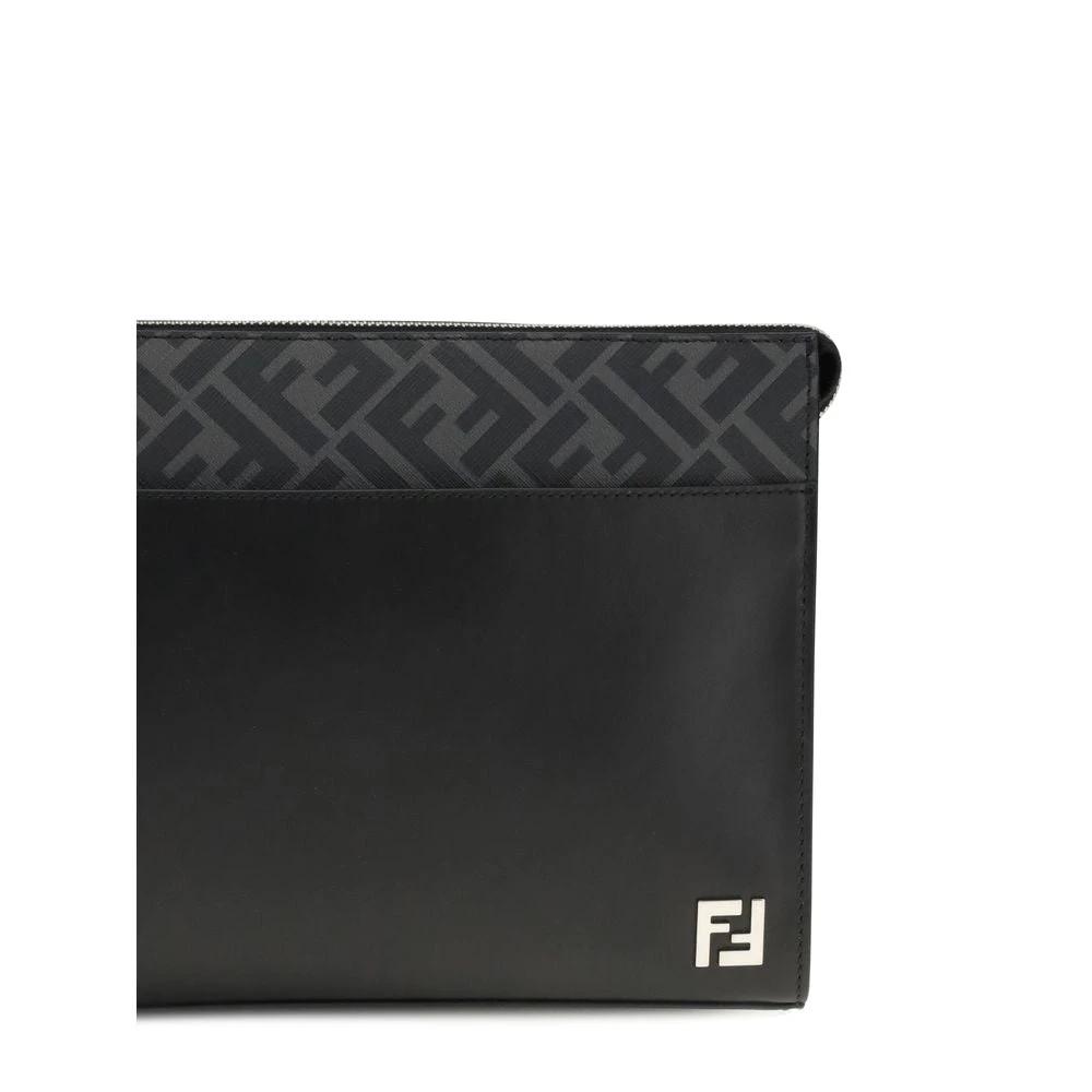 Fendi Schwarze Leder-Clutch by Fendi