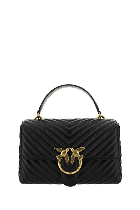 PINKO Schwarzes Portemonnaie aus Kalbsleder Bos Taurus by PINKO