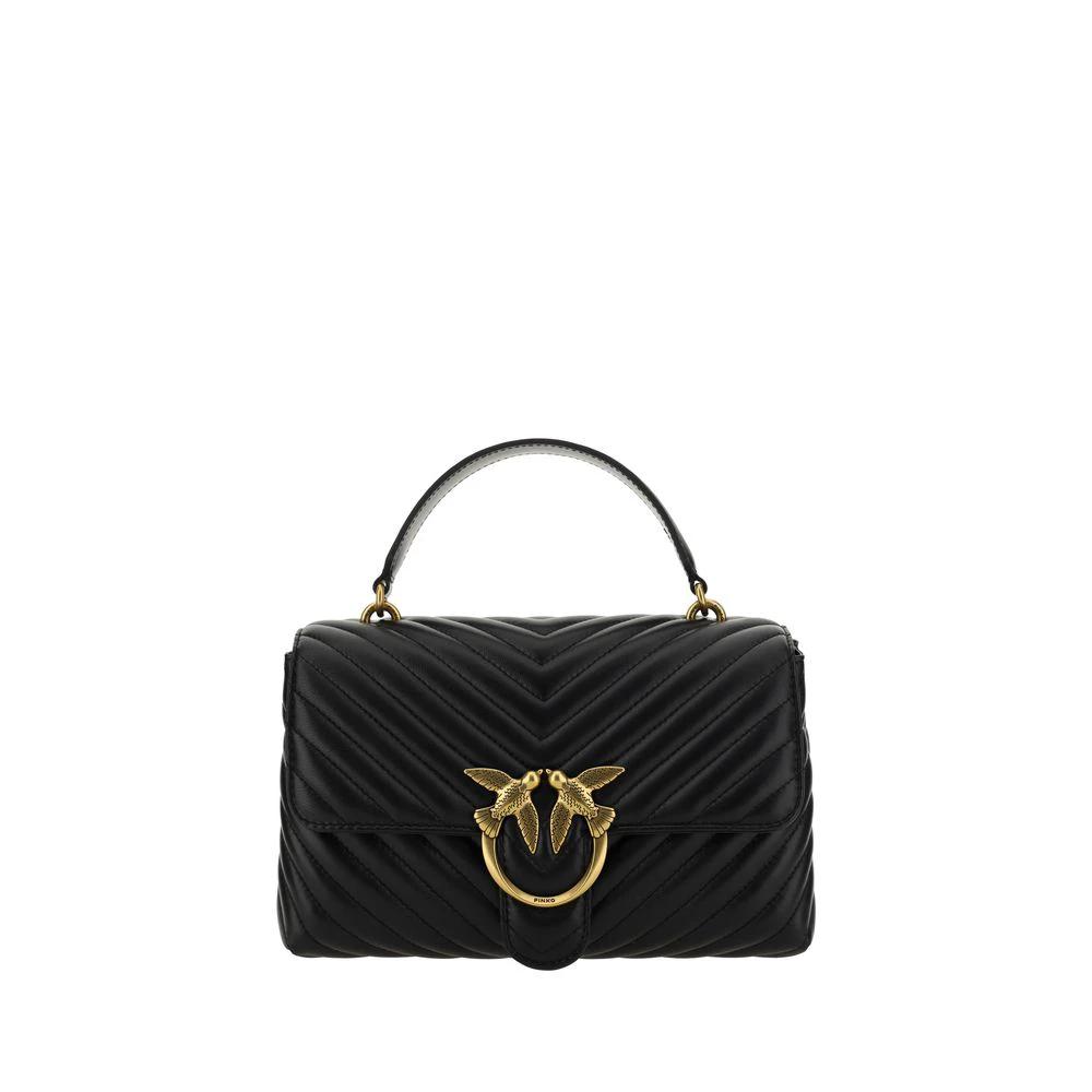 PINKO Schwarzes Portemonnaie aus Kalbsleder Bos Taurus by PINKO