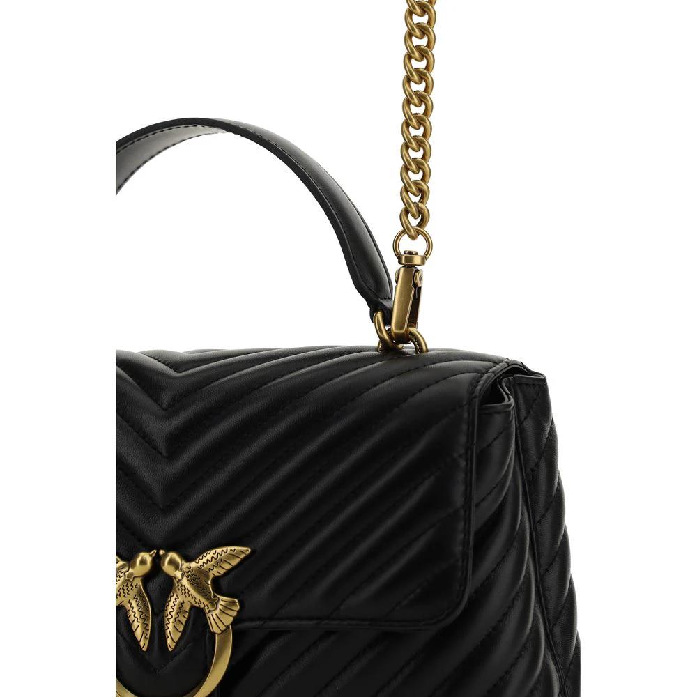 PINKO Schwarzes Portemonnaie aus Kalbsleder Bos Taurus by PINKO