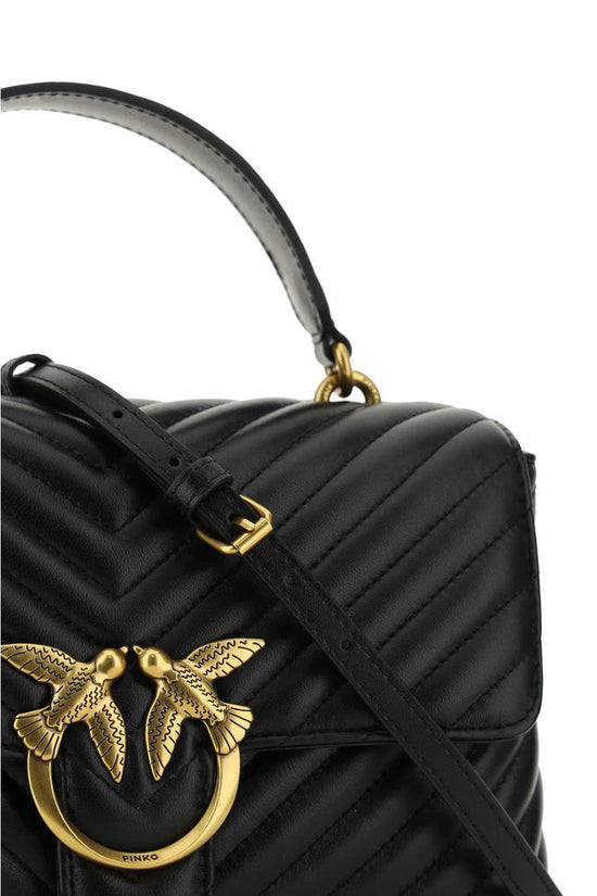 PINKO Schwarzes Portemonnaie aus Kalbsleder Bos Taurus by PINKO