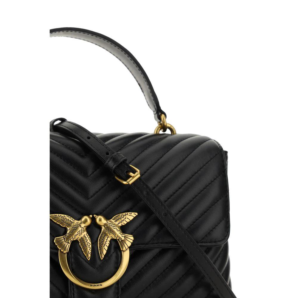 PINKO Schwarzes Portemonnaie aus Kalbsleder Bos Taurus by PINKO