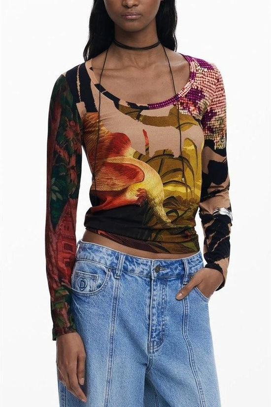 Desigual Langarmshirt Kooperation Edition Braun | ELORÉ by Desigual