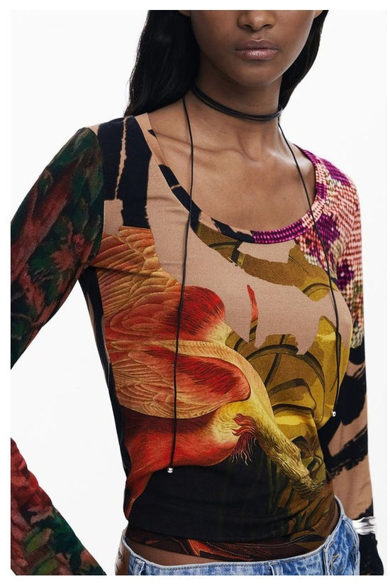 Desigual Langarmshirt Kooperation Edition Braun | ELORÉ by Desigual