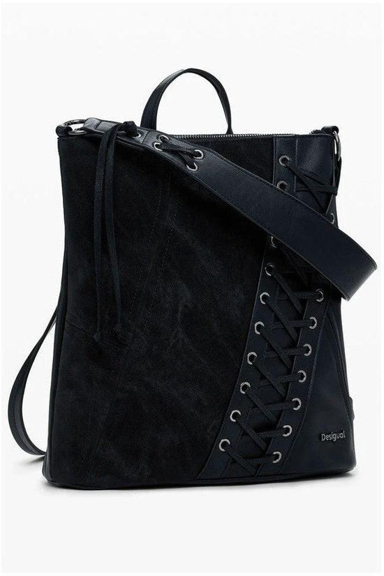 Desigual Mini Patch Rucksack Mit Schnürung Schwarz | ELORÉ by Desigual