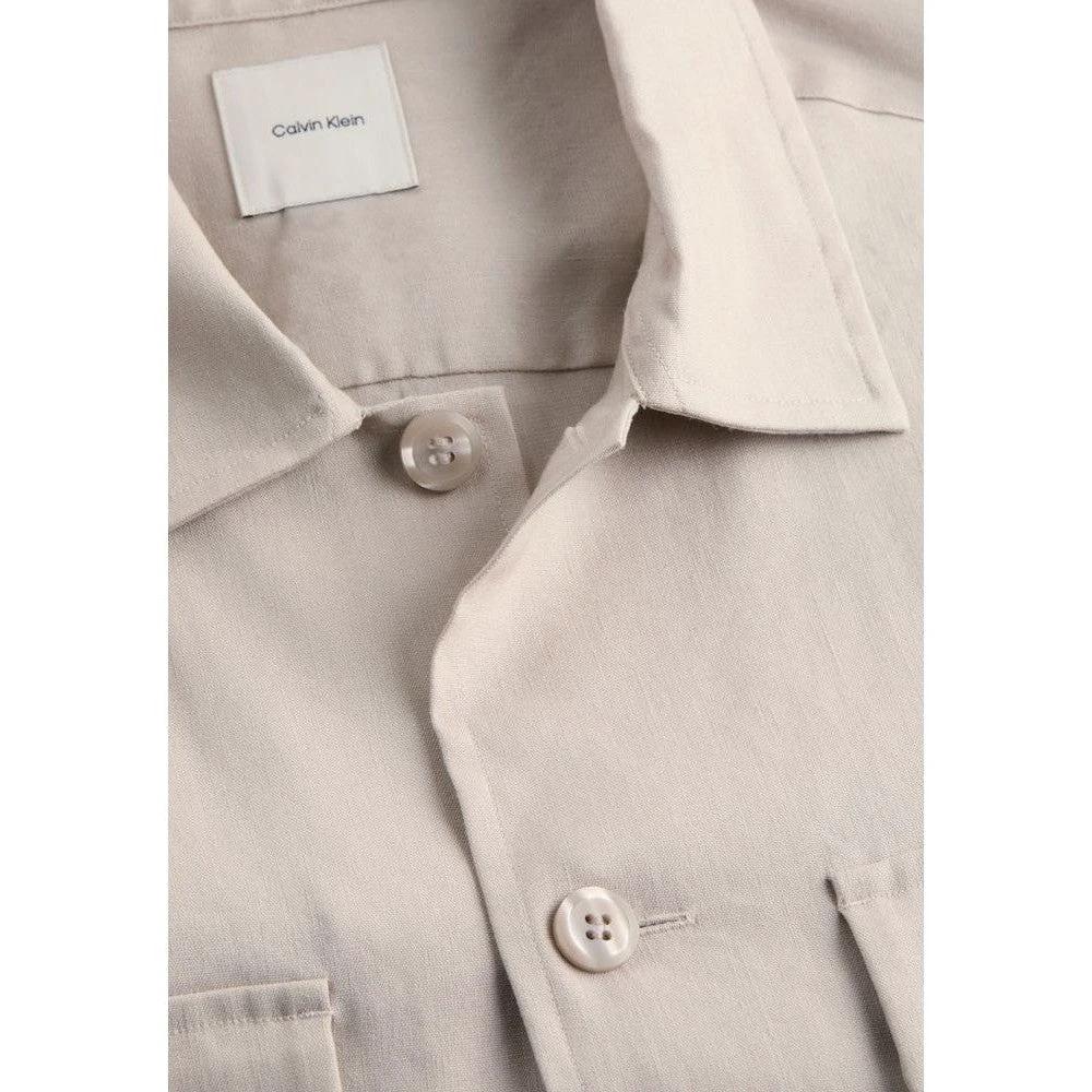 Calvin Klein Hemd Langarm Lyocell Leinen Beige | ELORÉ by Calvin Klein