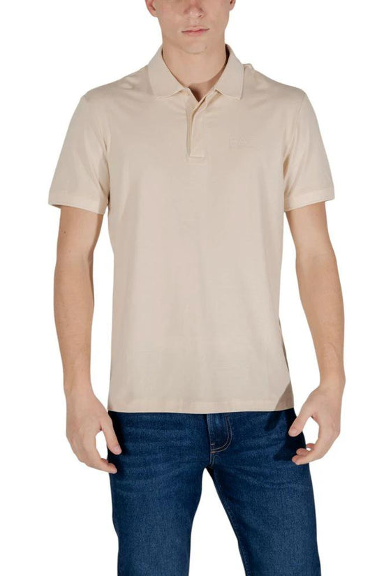 EA7 Emporio Armani Beigefarbenes Baumwoll-Poloshirt by EA7 Emporio Armani