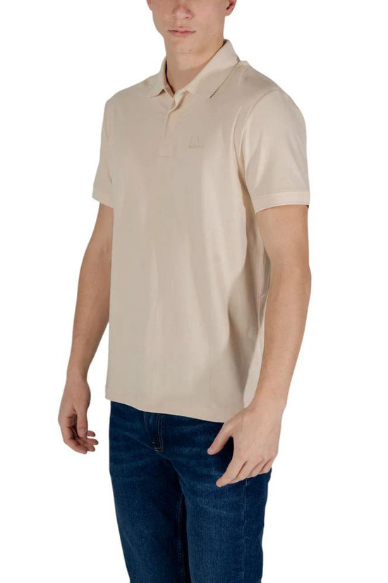 EA7 Emporio Armani Beigefarbenes Baumwoll-Poloshirt by EA7 Emporio Armani