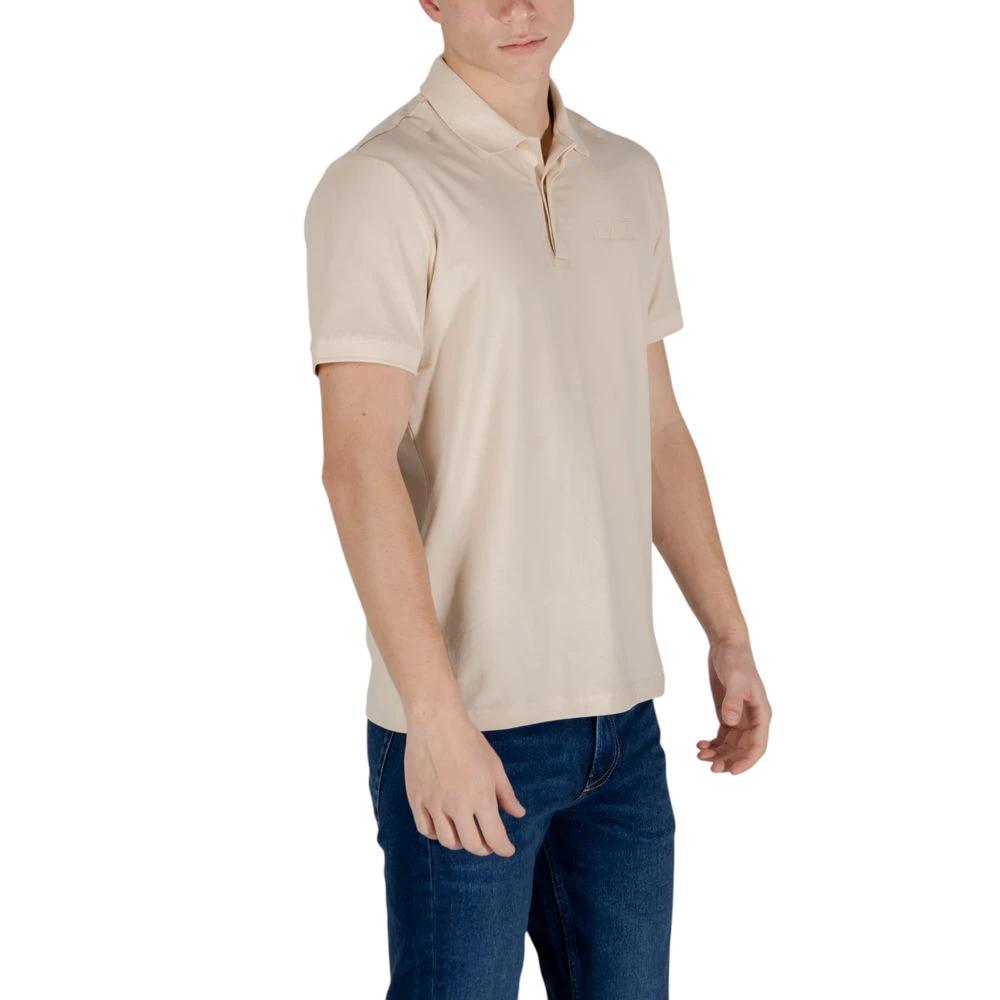 EA7 Emporio Armani Beigefarbenes Baumwoll-Poloshirt by EA7 Emporio Armani