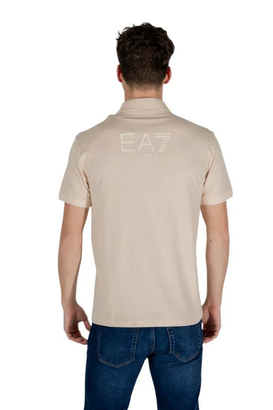EA7 Emporio Armani Beigefarbenes Baumwoll-Poloshirt by EA7 Emporio Armani