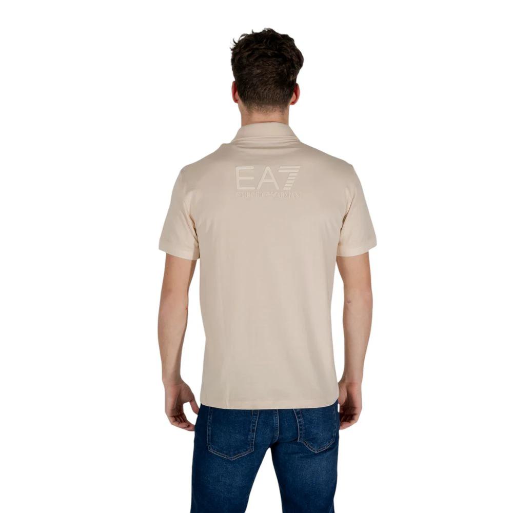 EA7 Emporio Armani Beigefarbenes Baumwoll-Poloshirt by EA7 Emporio Armani