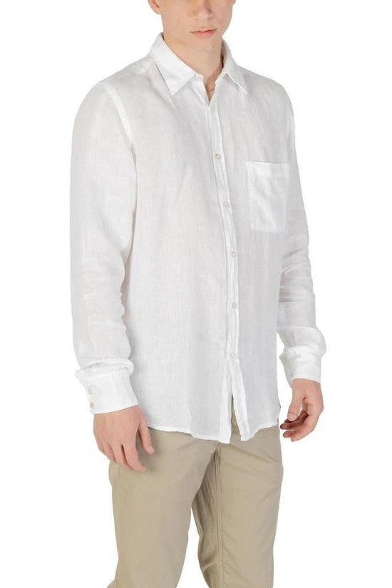 Relegant Hemd Langarm Casual Leinen Premium Weiß | ELORÉ by Hugo Boss