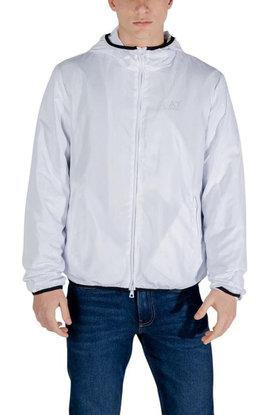 EA7 Emporio Armani Weiße Polyester-Shell-Jacke by EA7 Emporio Armani