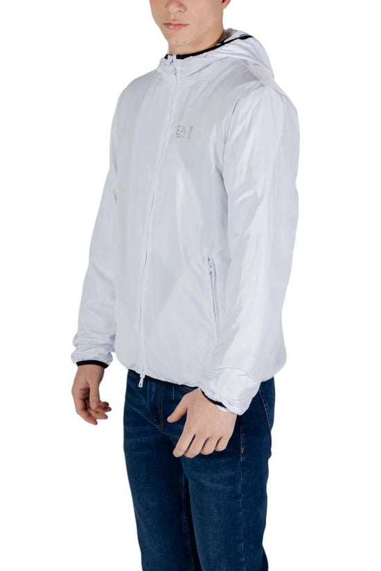 EA7 Emporio Armani Weiße Polyester-Shell-Jacke by EA7 Emporio Armani