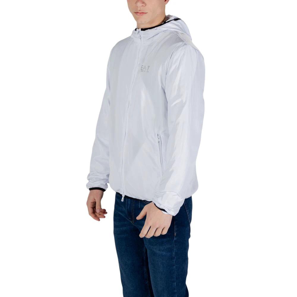EA7 Emporio Armani Weiße Polyester-Shell-Jacke by EA7 Emporio Armani
