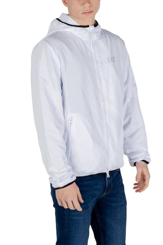 EA7 Emporio Armani Weiße Polyester-Shell-Jacke by EA7 Emporio Armani