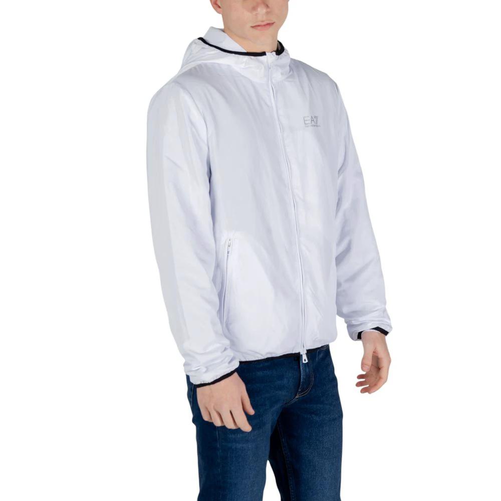 EA7 Emporio Armani Weiße Polyester-Shell-Jacke by EA7 Emporio Armani