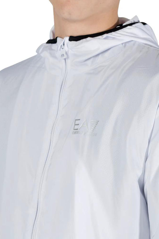 EA7 Emporio Armani Weiße Polyester-Shell-Jacke by EA7 Emporio Armani